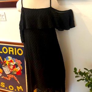 Eli New York  Black sheath polkadot cocktail dress